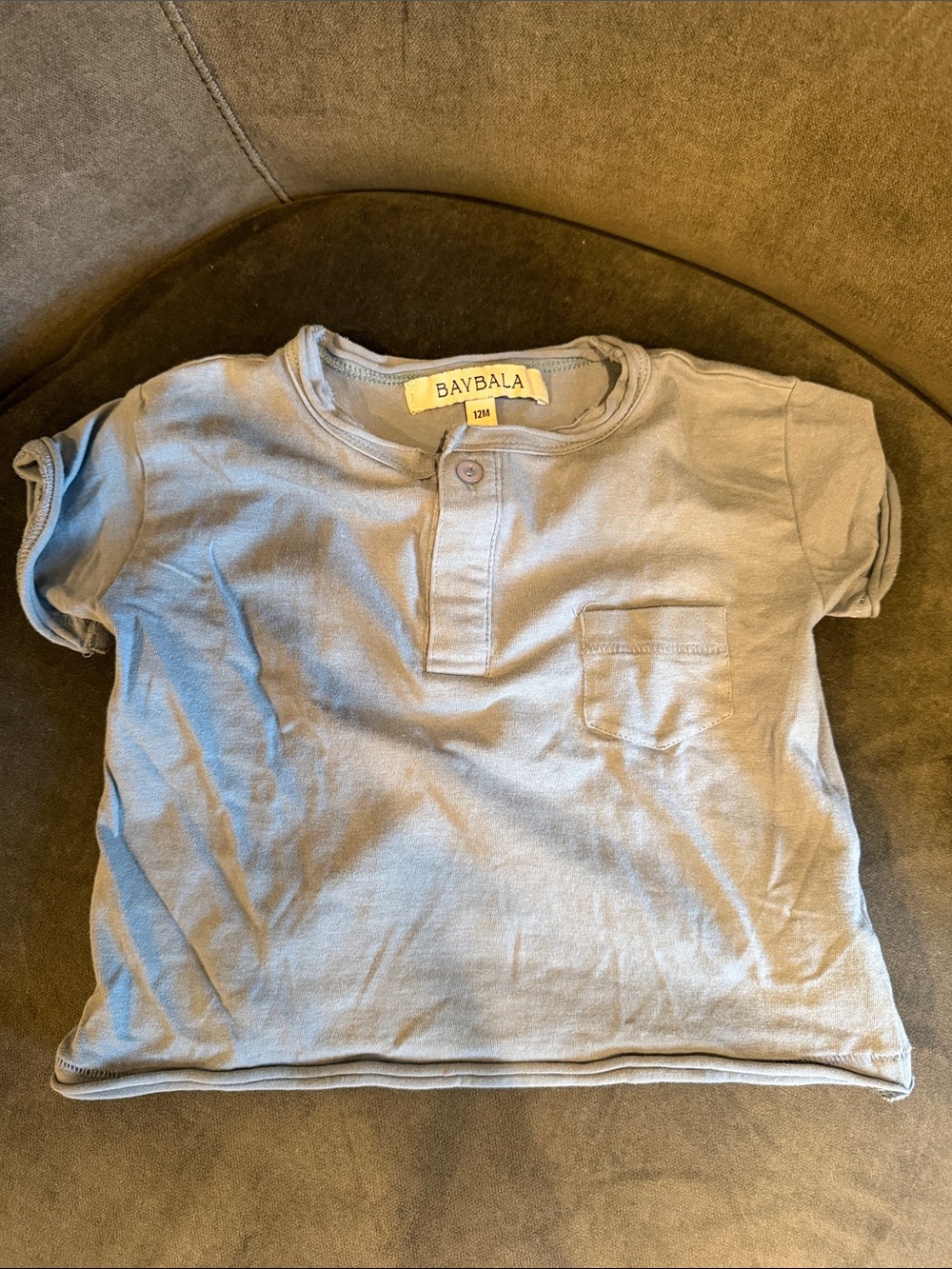 Baybala Toddler Short-Sleeve Pocket Henley Tee - Light Blue